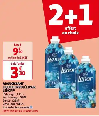 Auchan Adoucissant liquide envolée d'air lenor offre
