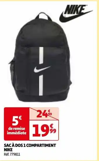 Auchan Sac à dos 1 compartiment nike offre