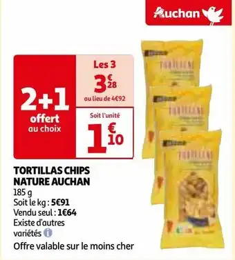 Auchan Tortillas chips nature auchan offre