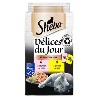 Auchan Sachets fraîcheur en sauce pour chat au saumon et au thon sheba offre