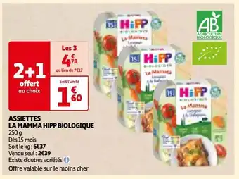 Auchan Assiettes la mamma hipp biologique offre