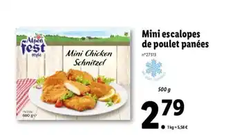 Lidl Mini Escalopes de poulet panées offre