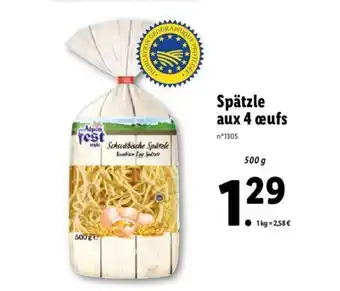 Lidl Spätzle aux 4 œufs offre
