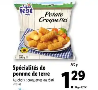 Lidl Spécialités de pomme de terre offre