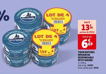 Auchan Supermarché THON ENTIER NATUREL offre