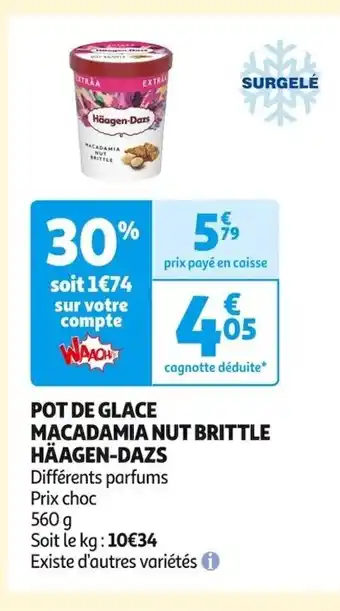 Auchan Supermarché POT DE GLACE MACADAMIA NUT BRITTLE offre