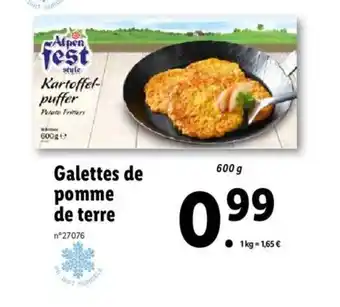 Lidl Galettes de pomme de terre offre