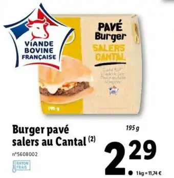 Burger pavé salers au Cantal