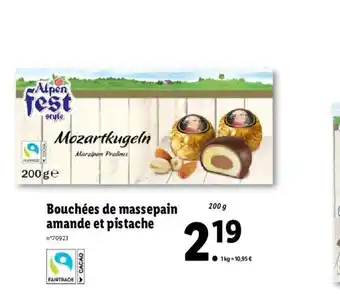 Lidl Bouchées de massepain amande et pistache offre