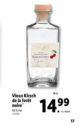 Lidl Vieux Kirsch de la forêt noire offre
