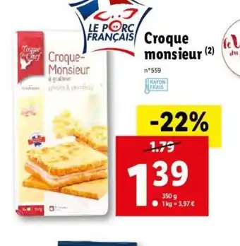 Lidl Croque monsieur offre