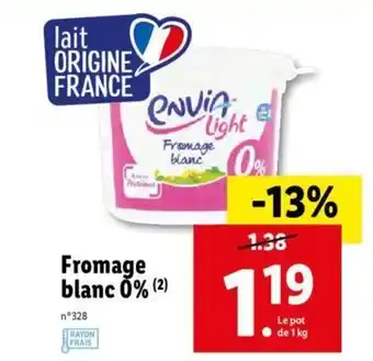 Lidl Fromage blanc 0% offre