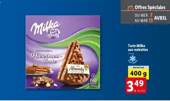 Lidl Tarte Milka aux noisettes offre