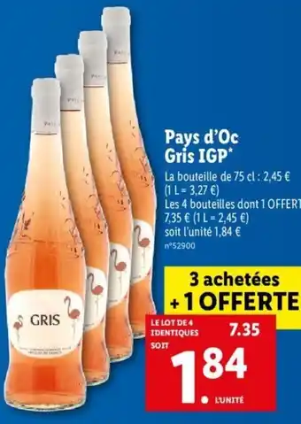 Lidl Pays d'oc Gris offre