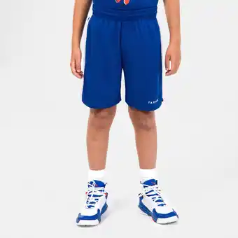 Decathlon Short de basketball enfant - sh500 bleu blanc offre
