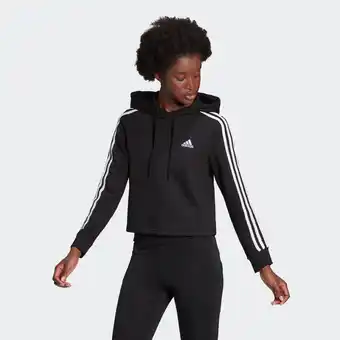 Decathlon Sweat-shirt à capuche crop top col rond femme large - noir offre