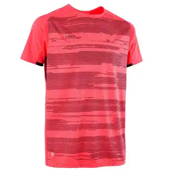 Decathlon Maillot de football manches courtes viralto solo rose fluo, noir & gris offre