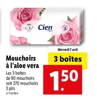 Lidl Mouchoirs à l'aloe vera offre