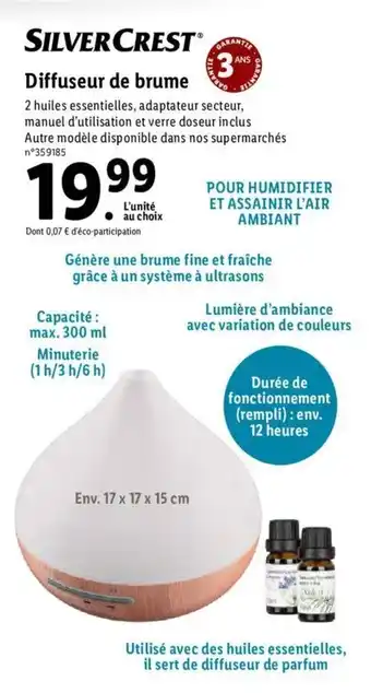 Lidl Diffuseur de brume offre