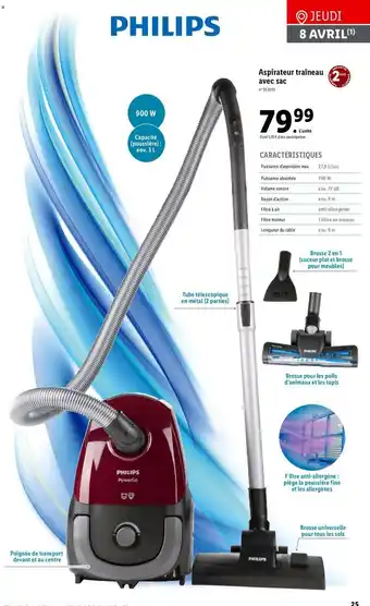 Lidl Aspirateur traîneau avec sac offre