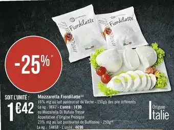 Casino Supermarchés Mozzarella Fiordilatte offre