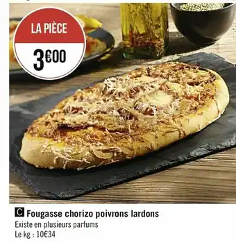 Casino Supermarchés Fougasse Chorizo Poivrons Lardons offre