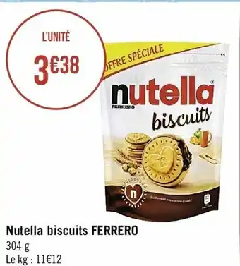 Casino Supermarchés Nutella Biscuits Ferrero offre