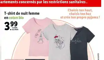 Lidl T-shirt de nuit femme offre