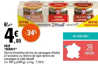 E.Leclerc PÂTÉ "HÉNAFF" offre