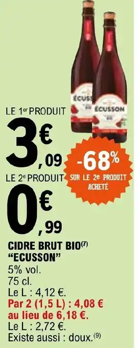 E.Leclerc CIDRE BRUT BIO(7) "ECUSSON offre