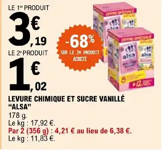 E.Leclerc LEVURE CHIMIQUE ET SUCRE VANILLÉ "ALSA" offre