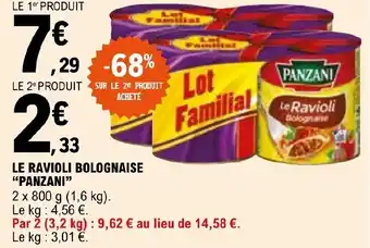 E.Leclerc LE RAVIOLI BOLOGNAISE "PANZANI" offre