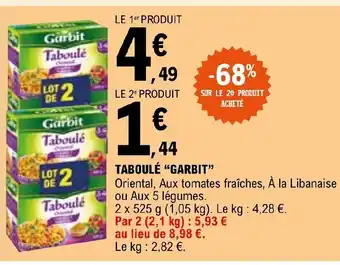 E.Leclerc TABOULÉ "GARBIT" offre