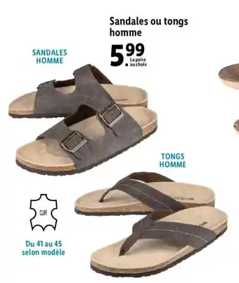 Lidl Sandales ou tongs homme offre