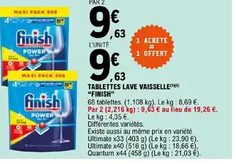 E.Leclerc TABLETTES LAVE VAISSELLE(¹)(2) "FINISH" offre