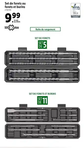 Lidl Set de forets ou forets et burins offre