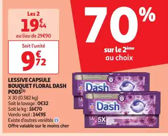 Auchan LESSIVE CAPSULE BOUQUET FLORAL DASH PODS(¹) offre