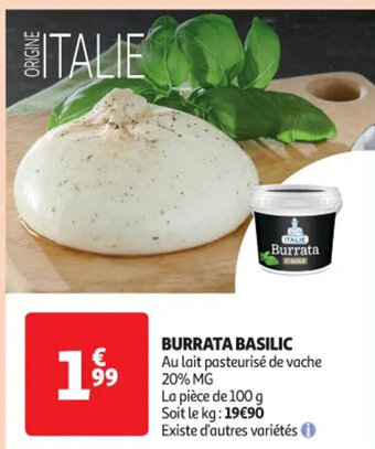 Auchan BURRATA BASILIC offre