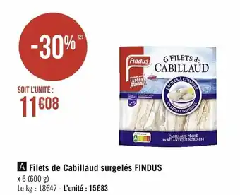 Casino Supermarchés Filets De Cabillaud Surgelés Findus offre