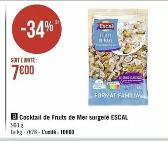 Cocktail De Fruits De Mer Surgelé Escal