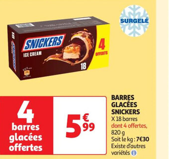 Auchan BARRES GLACÉES SNICKERS offre