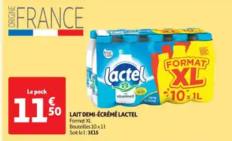 Auchan LAIT DEMI-ÉCRÉMÉ LACTEL offre