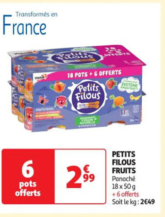 Auchan PETITS FILOUS FRUITS offre
