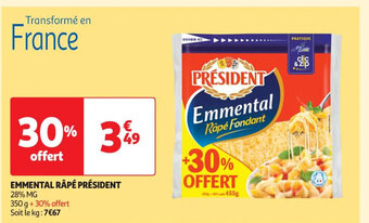 Auchan EMMENTAL RÂPÉ PRÉSIDENT offre