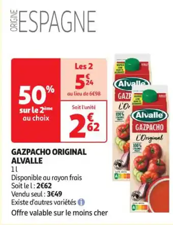 Auchan GAZPACHO ORIGINAL ALVALLE offre