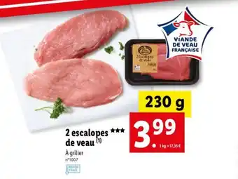 Lidl 2 Escalopes de veau offre