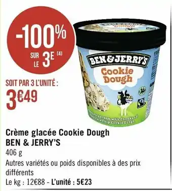 Casino Supermarchés Crème Glacée Cookie Dough Ben & Jerry's offre