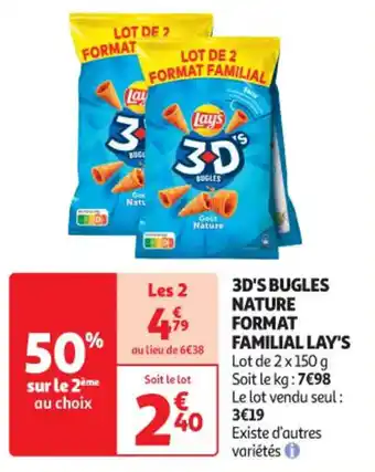 Auchan 3D'S BUGLES NATURE FORMAT FAMILIAL LAY'S offre