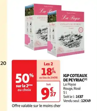 Auchan IGP COTEAUX DE PEYRIAC(2) offre