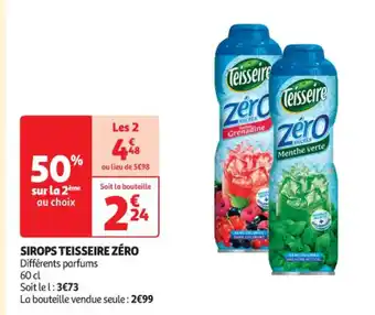 Auchan SIROPS TEISSEIRE ZÉRO offre